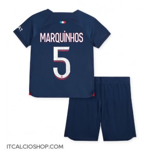 Paris Saint-Germain Marquinhos #5 Prima Maglia Bambino 2023-24 Manica Corta (+ Pantaloni corti)